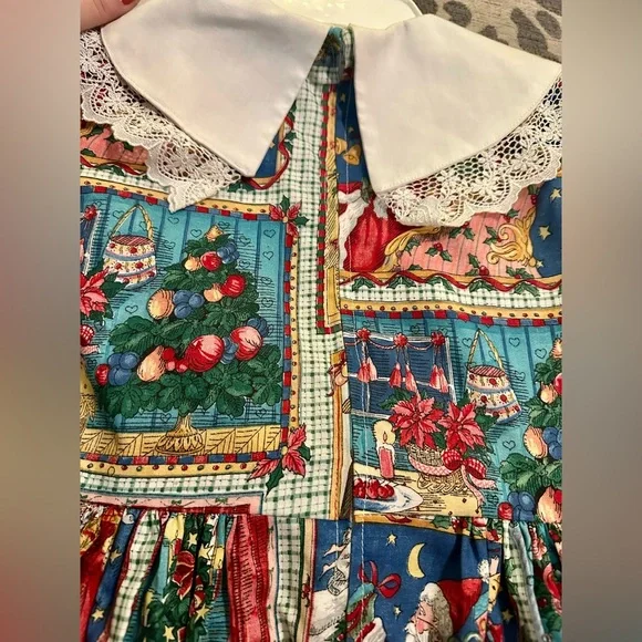 Handmade Girls Christmas Dress - Picture 7 of 8